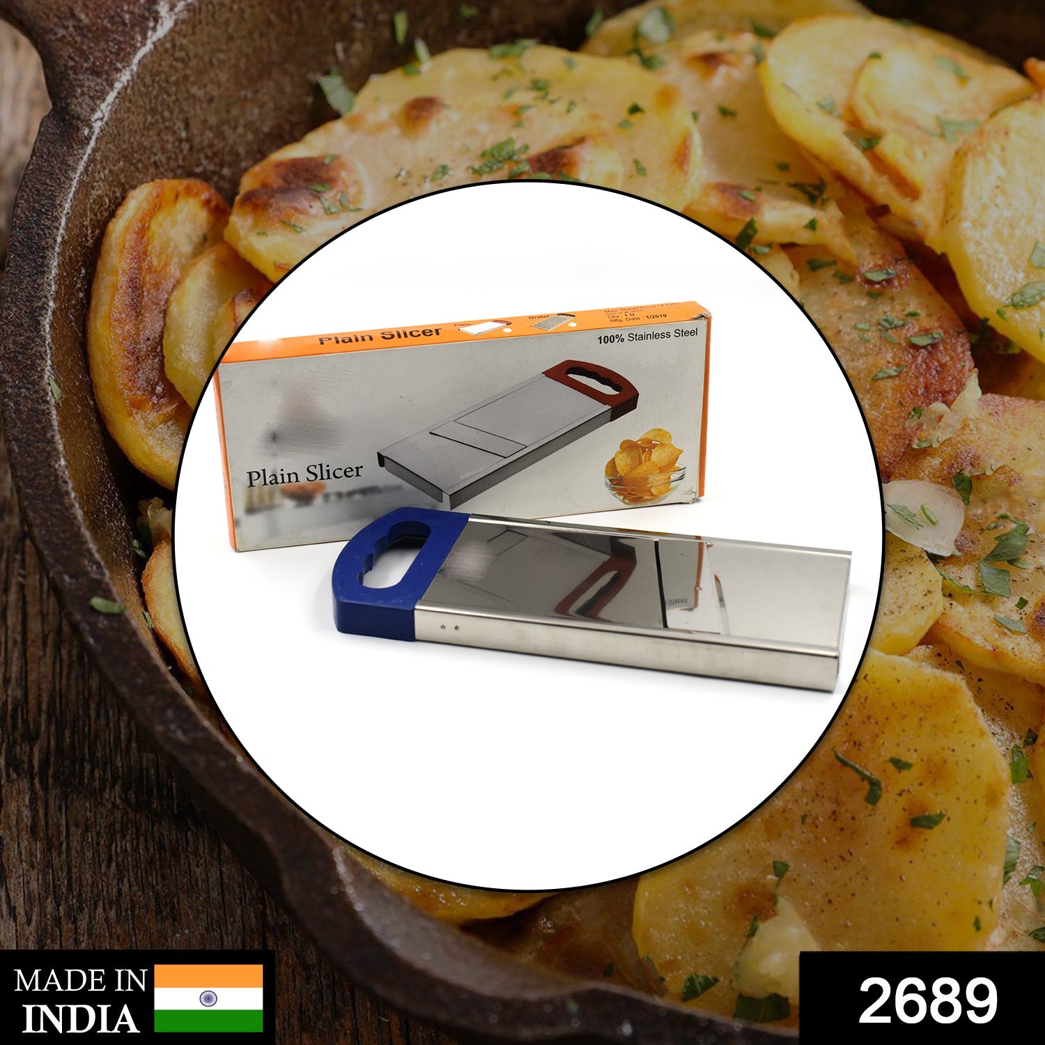 2689 Plain Potato Slicer used in all kinds of household kitchen purposes for cutting and slicing of potatoes. 2689 Plain Potato Slicer used in all kinds of household kitchen purposes for cutting and slicing of potatoes.